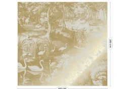 Goud Engraved landschappen behang zand MW-105 300x280cm