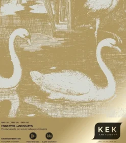 Goud Engraved landschappen behang zand MW-105 300x280cm