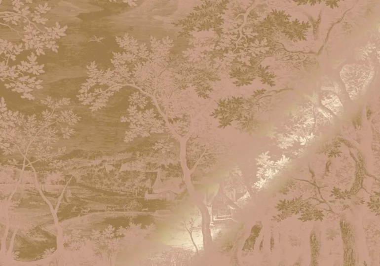 Goud Engraved landschappen behang nude MW-170 200x280cm