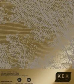 Goud Engraved landschappen behang grijs MW-162 300x280cm