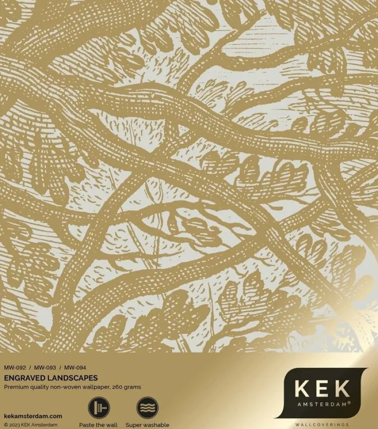 Goud Engraved landschappen behang zand MW-092 200x280cm