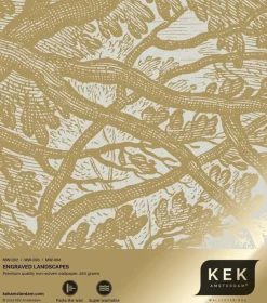 Goud Engraved landschappen behang zand MW-093 300x280cm
