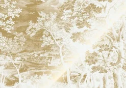 Goud Engraved landschappen behang off-white MW-166 400x280cm