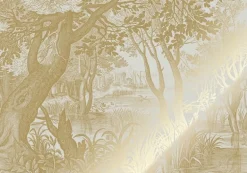 Goud Engraved landschappen behang zand MW-094 400x280cm