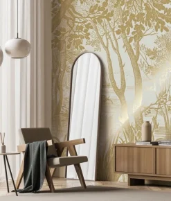 Goud Engraved landschappen behang zand MW-094 400x280cm