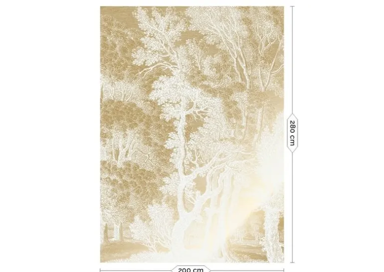 Goud Engraved landschappen behang off-white MW-152 200x280cm
