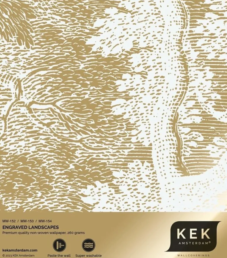 Goud Engraved landschappen behang off-white MW-152 200x280cm