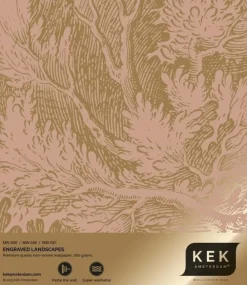 Goud Engraved landschappen behang nude MW-097 400x280cm