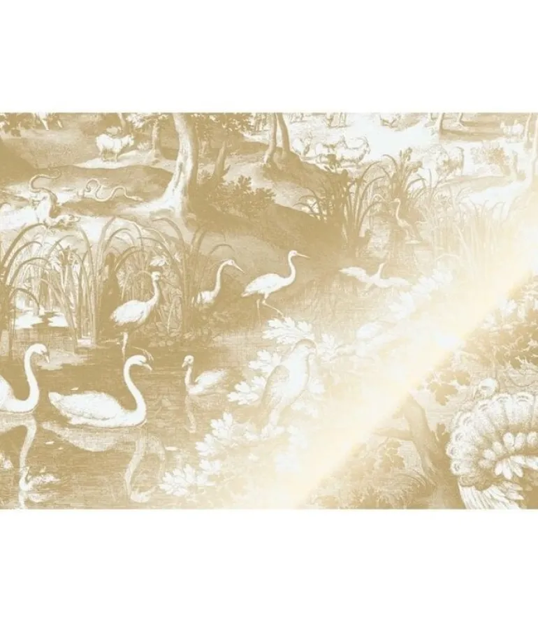 Goud Engraved landschappen behang off-white MW-101 200x280cm