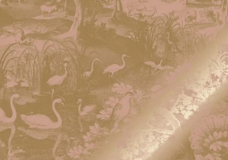 Goud Engraved landschappen behang nude MW-107 200x280cm