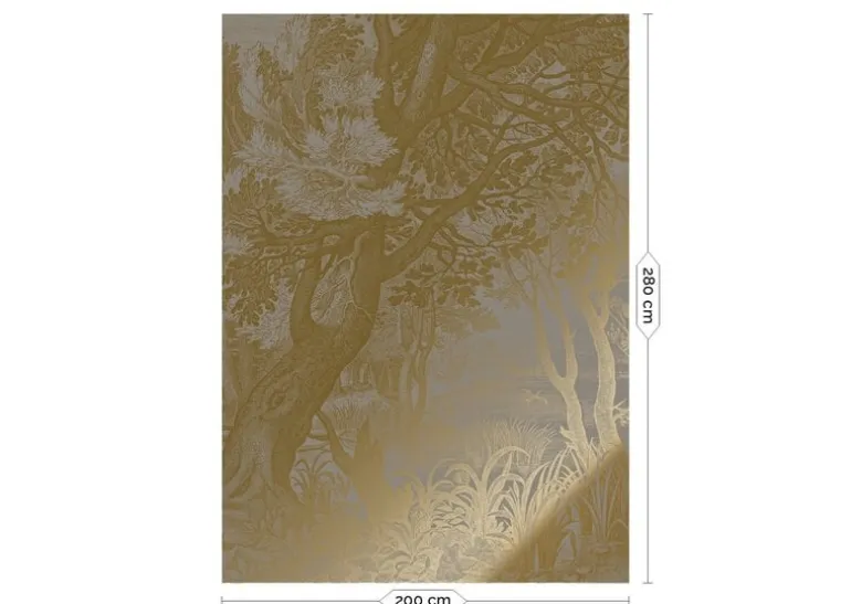 Goud Engraved landschappen behang grijs MW-098 200x280cm