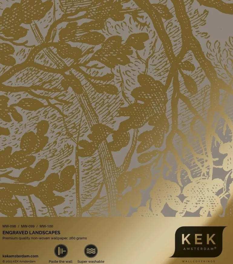 Goud Engraved landschappen behang grijs MW-098 200x280cm