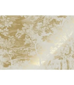 Goud Engraved landschappen behang zand MW-169 400x280cm