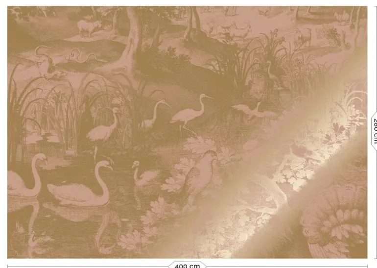 Goud Engraved landschappen behang nude MW-109 400x280cm