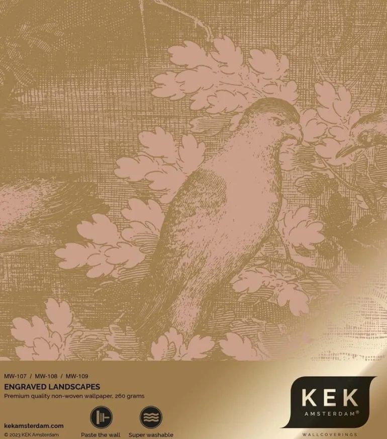 Goud Engraved landschappen behang nude MW-109 400x280cm
