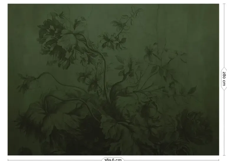 Gradient Flowers behang FU-035 - 389,6x280cm groen