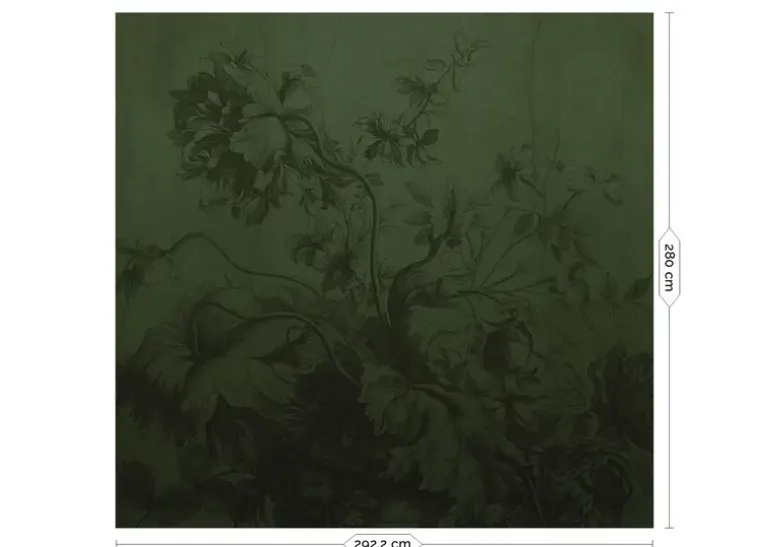 Gradient Flowers behang FU-034 - 292,2x280cm groen