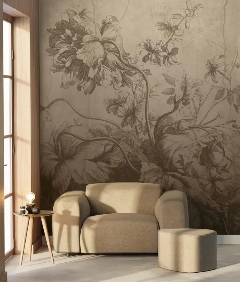 Gradient Flowers behang FU-027 - 194,8x280cm beige