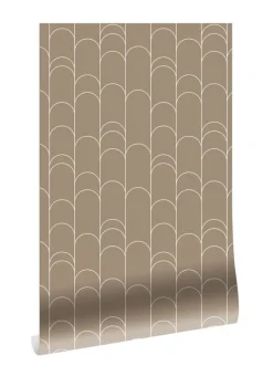 Grafische lijnen behang 100x280cm klei WP-739