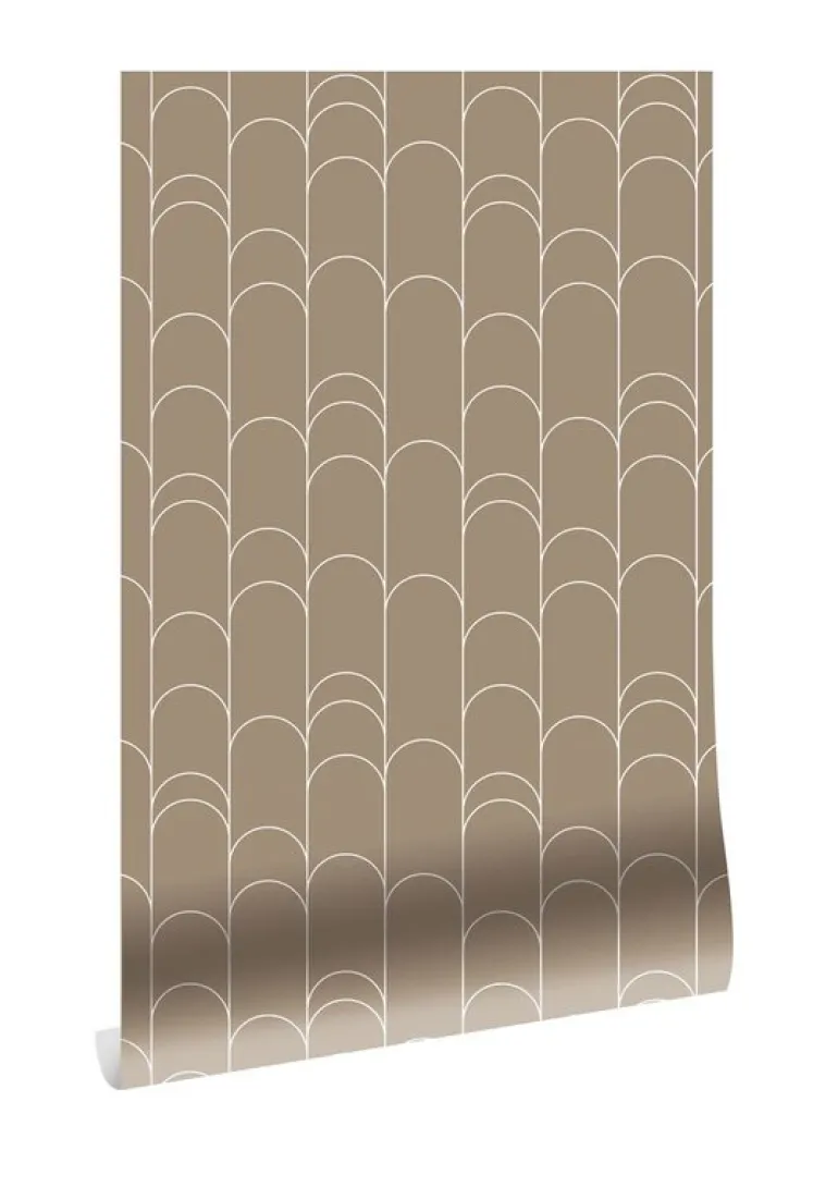 Grafische lijnen behang 100x280cm klei WP-739