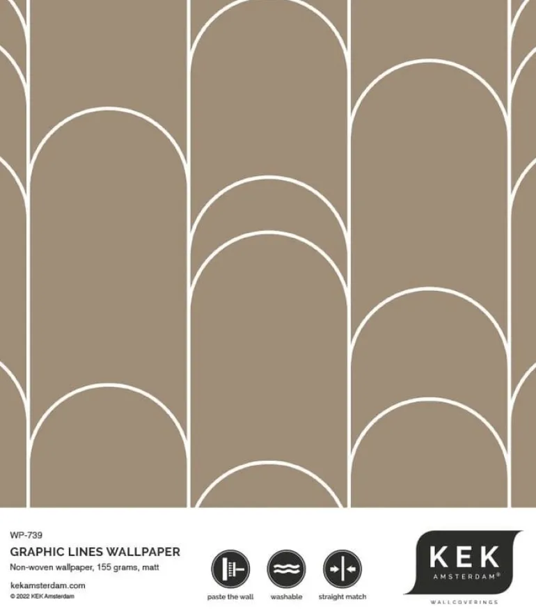 Grafische lijnen behang 100x280cm klei WP-739