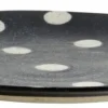 Grainy bord dot S donkerblauw/zand -set van 4 stuks