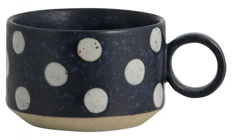 Grainy thee mokken donkerblauw/zand - set van 4 stuks