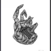 Hand illustration - zwart/wit