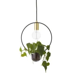 Hanglamp gold finish glas