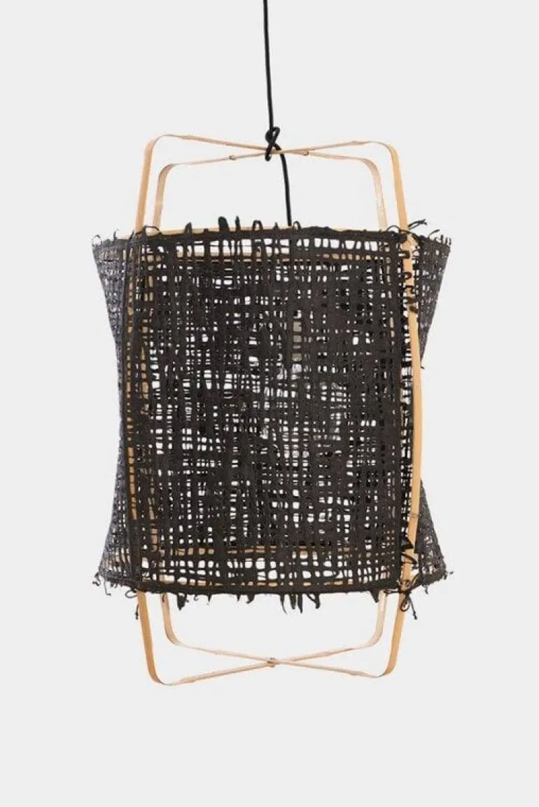 Hanglamp Z22 blond bamboe zwart karton ø48,5x72,5cm