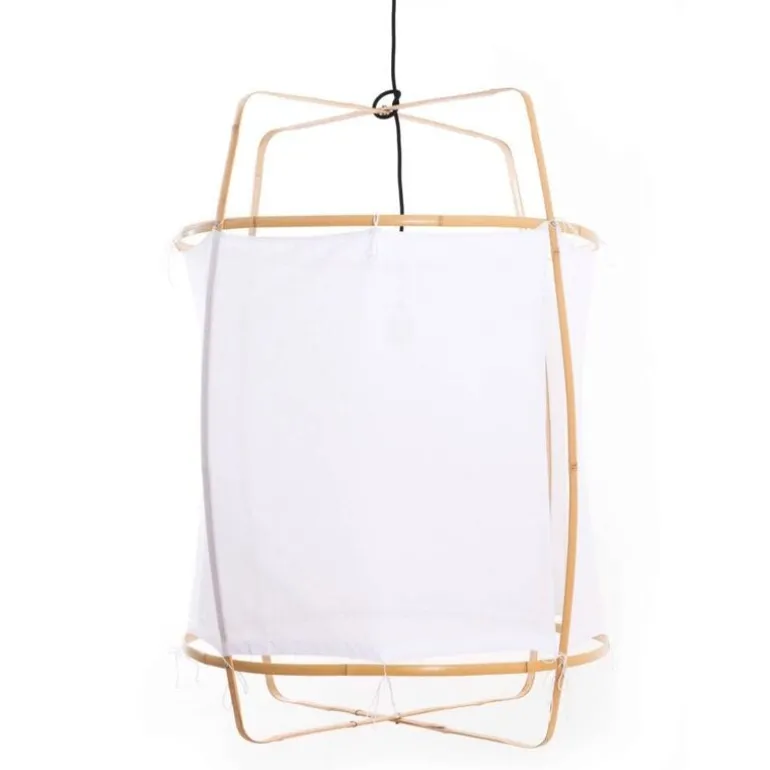 Hanglamp Z2 blond frame met wit katoen ø67x100cm