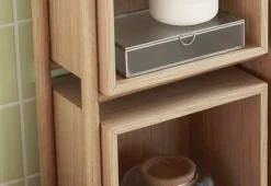 Houten kast met planken en deur - naturel