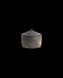 Juniper pot met deksel zwart - 9192