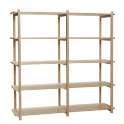Kast met 5 planken eikenhout - naturel
