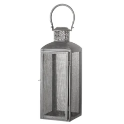 Lantaarn metaal - zwart L15xH44xW15 cm