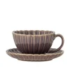 Latina kopjes en schotels paars set van 6 stuks - 82061907