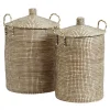 Laudy wasmanden set van 2 stuks - naturel/zwart