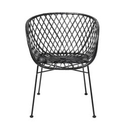 Loungestoel zwart rotan