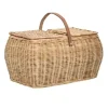 Mand met handvat naturel rotan
