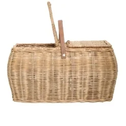 Mand met handvat naturel rotan