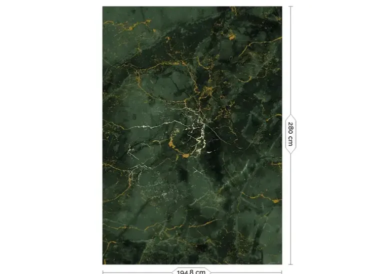 Marmer behang FU-069 - 194,8x280cm goud/groen