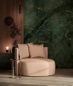 Marmer behang FU-070 - 292,2x280cm goud/groen