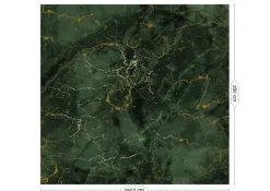 Marmer behang FU-070 - 292,2x280cm goud/groen