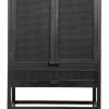 Merge teak kast met webbing - zwart