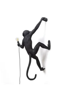 Monkey lamp hanging right - zwart