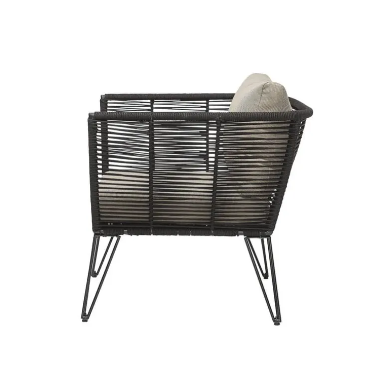 Mundo loungestoel zwart 87x72x74cm
