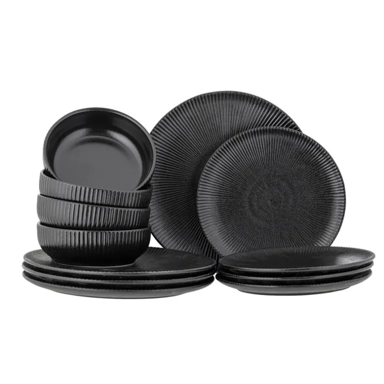 Neri servies zwart set van 12 stuks - 82072666