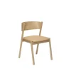 Oblique stoel met leren zitting - 331603
