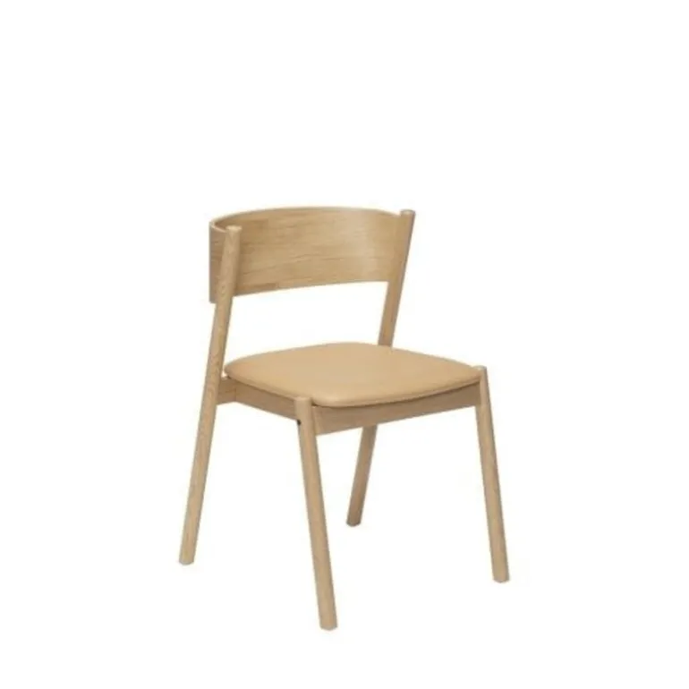 Oblique stoel met leren zitting - 331603