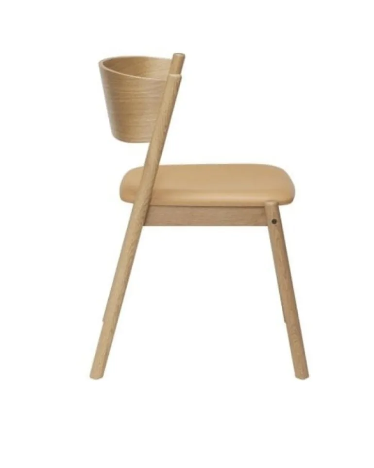 Oblique stoel met leren zitting - 331603